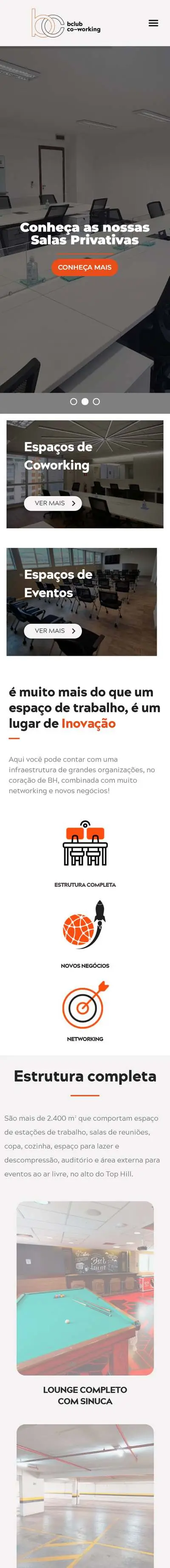Site de BClub no celular