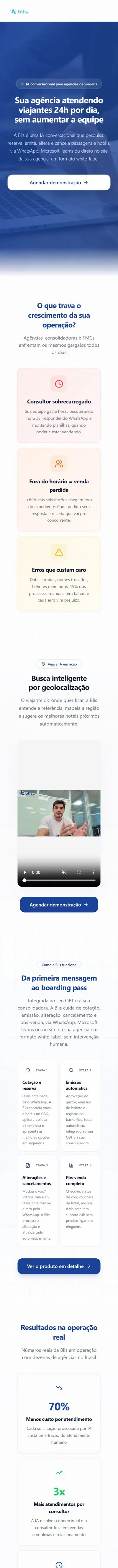 Site de BLIS no celular
