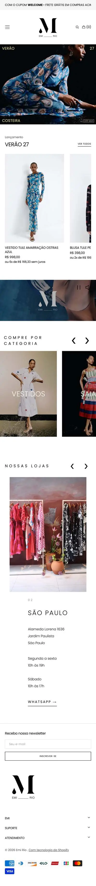 Site de Emi Rio no celular