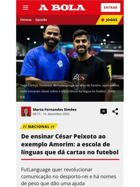Publicação do perfil @futlanguage, feita pela Think Lab